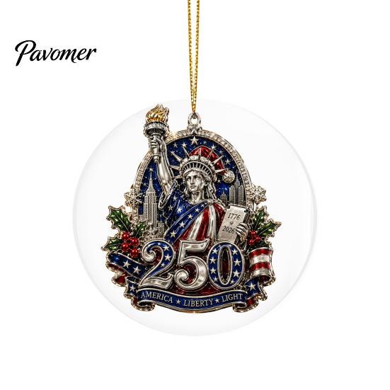 Restaurant Hotel Christmas Decorations 250th Anniversary Acrylic Hanging Ornament, Double Side Printed Festive Holiday Decor Thoughtful Gift for Loved
