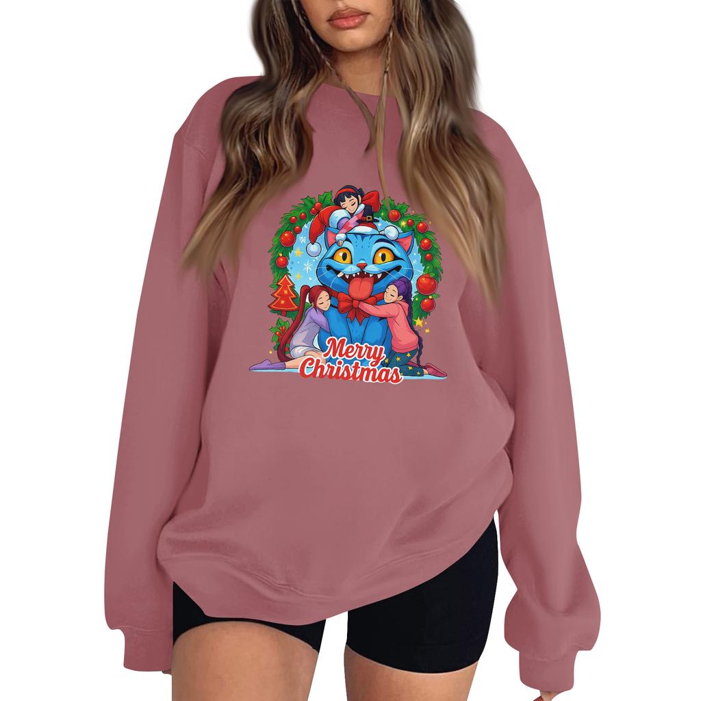 Women's Fashion Long-Sleeve Pullover Sweatshirt With Fun Movie-Themed Print