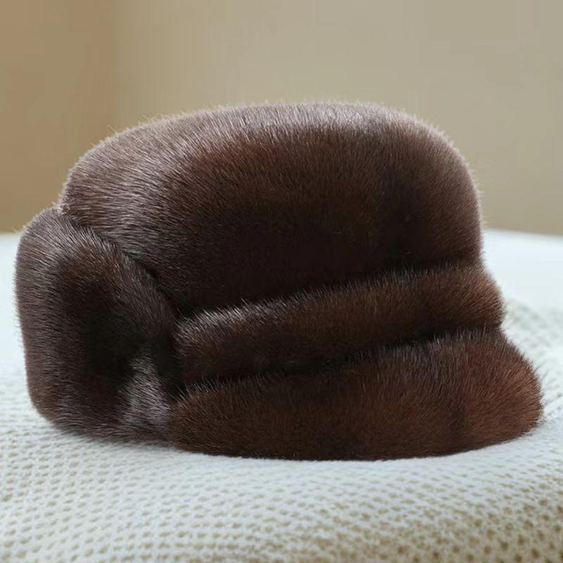 Yinxiyuan Men's Winter Mink Fur Hat - Middle-Aged and Elderly Style
