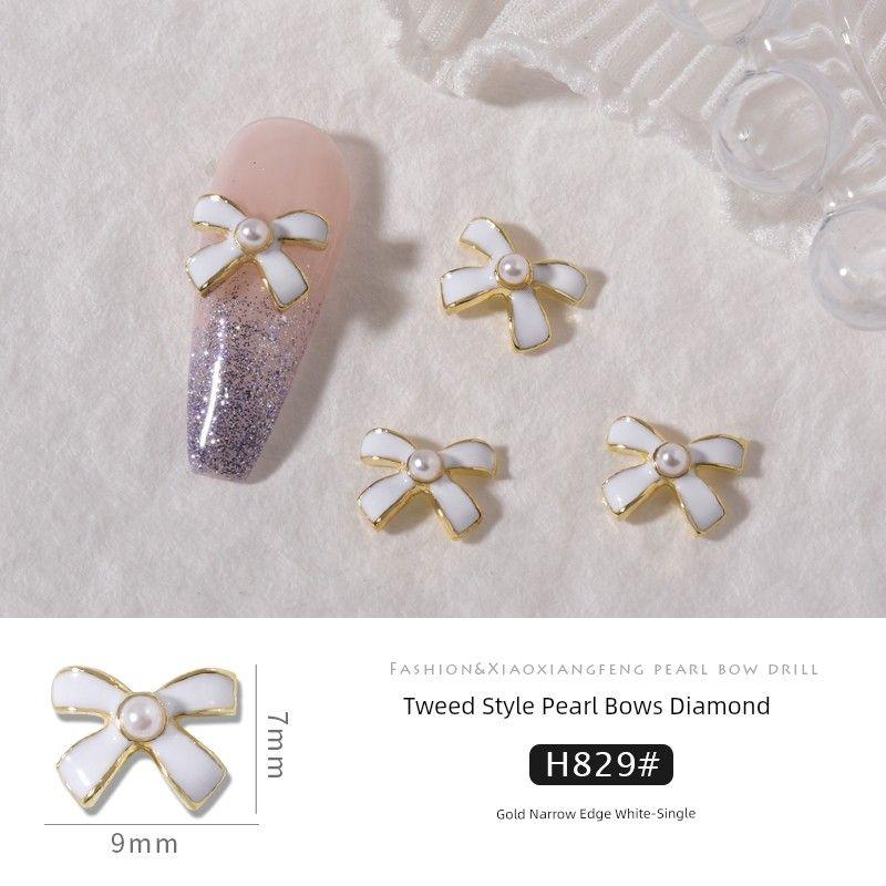 

Bow Pearl Diamond Sticker Nail Ornament H829 [10]](Hot)