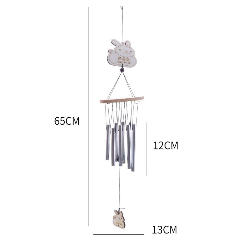 1pc Bamboo Wind Chime Light Color Five Tube Natural Coconut Shell Wood Garden & Home Hanging Door Decoration Handmade Craft Gift