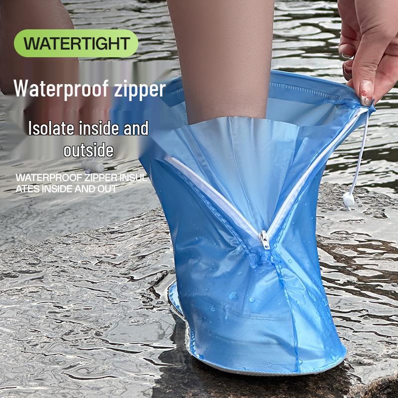 Men's and Women's Waterproof Non-slip Reusable PVC Shoe Covers - Adult Rainproof and Wear-resistant Design
