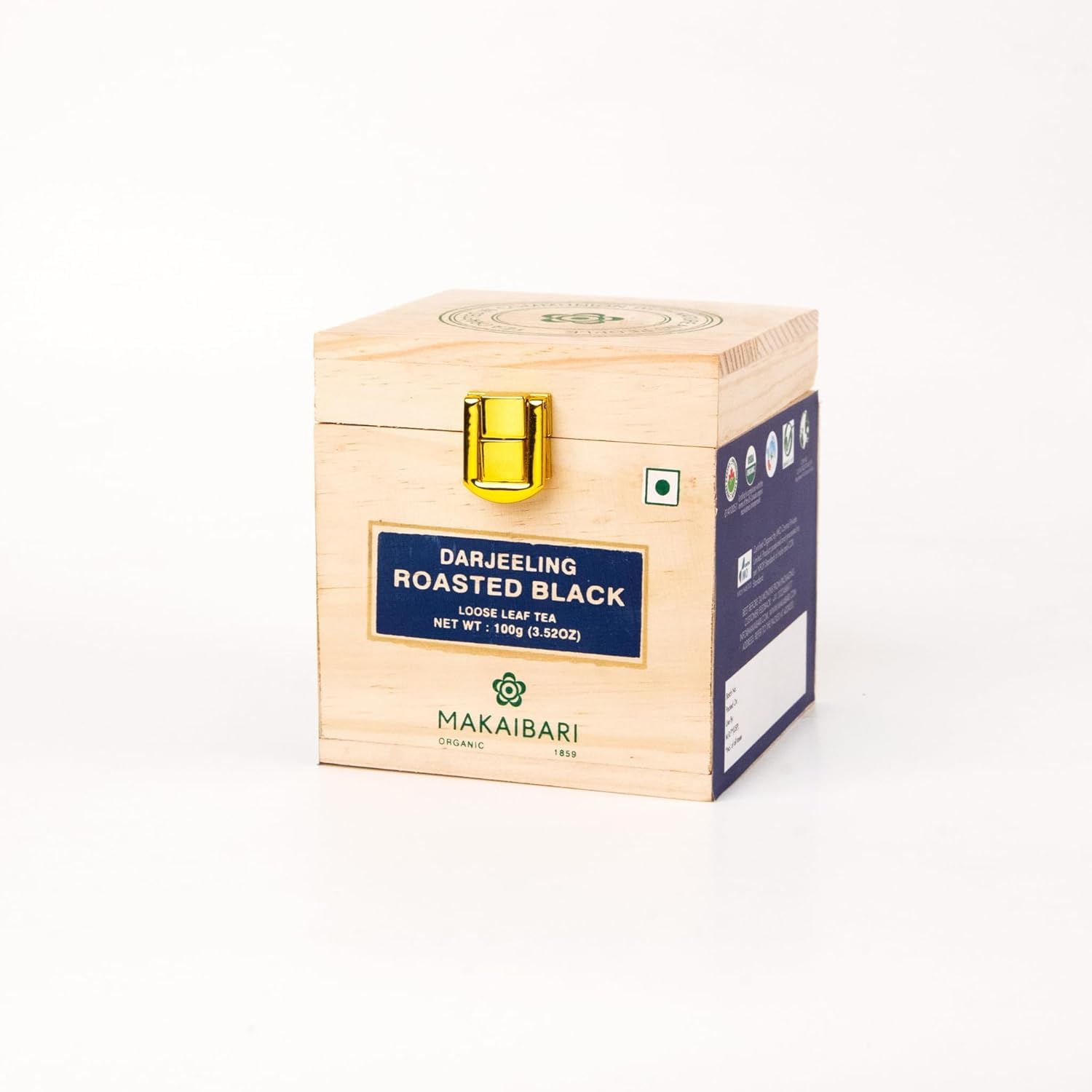 Makaibari Roasted Darjeeling Black Tea 100g Loose Leaf Chestlets Box USDA Organic Smoky Premium Darjeeling Tea