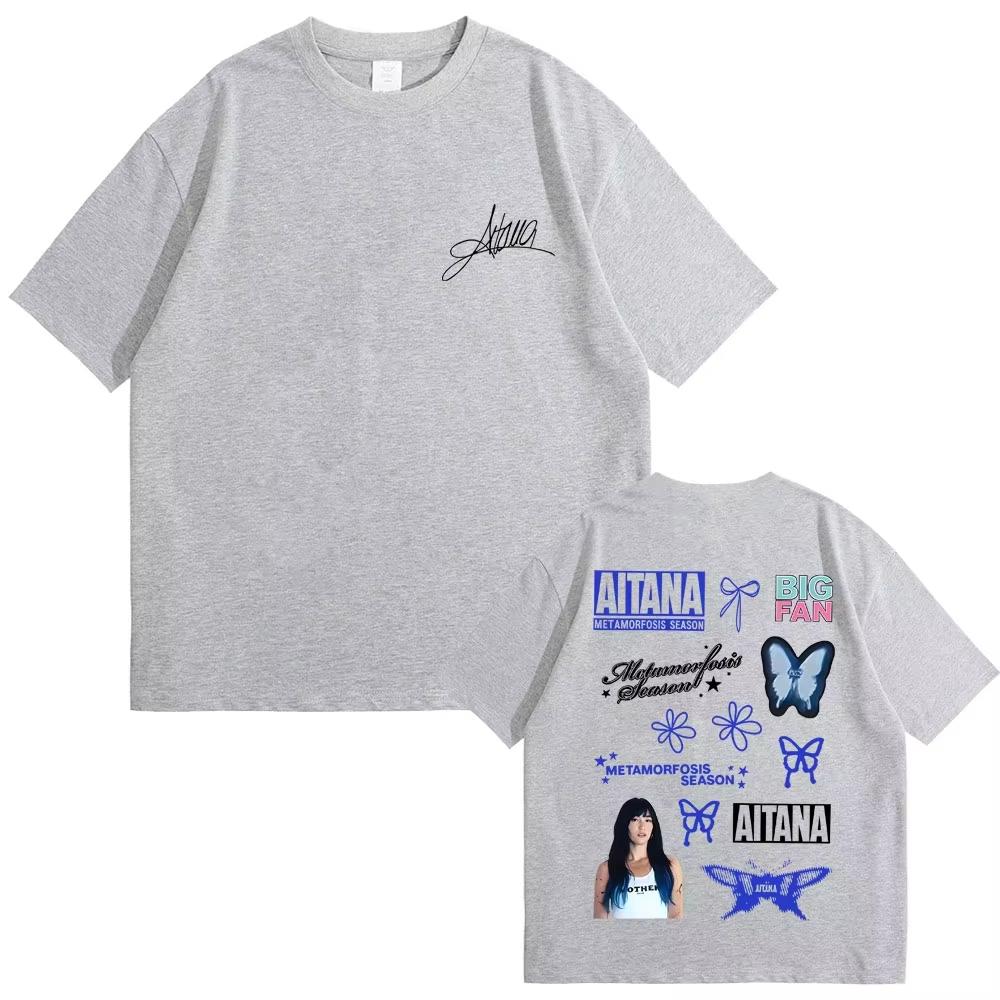 

Singer Aitana Logo Graphic T Shirt CUARTO AZUL World Tour 2026 Merch Tshirt Men Fashion pure cotton Shortsleeved top Fans Gift 4XL