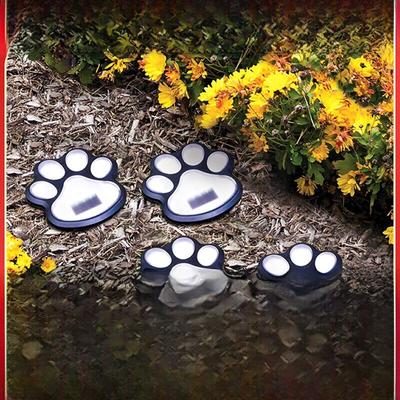 Solar Cat Paw Ground Plug Light, Wireless Outdoor Garden Pathway Night Light, Decorative Landscape Lighting for Lawn Patio