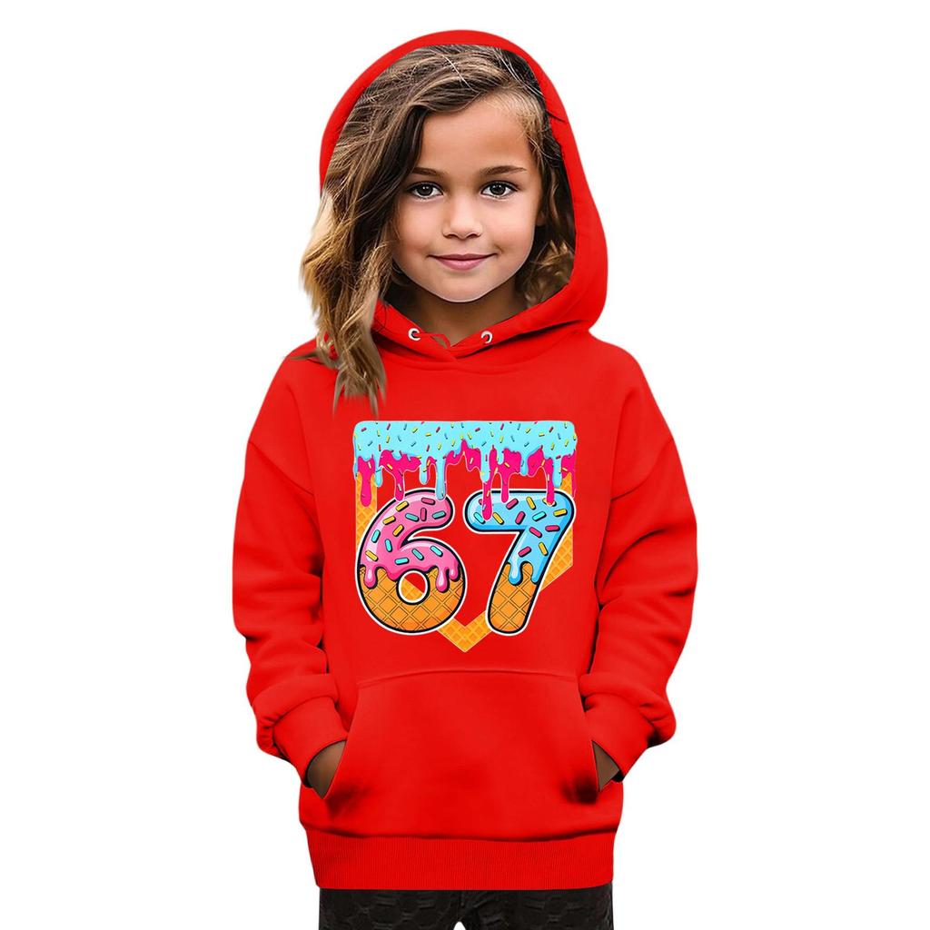 Sudadera con capucha de manga larga y cuello redondo con estampado de moda para niños