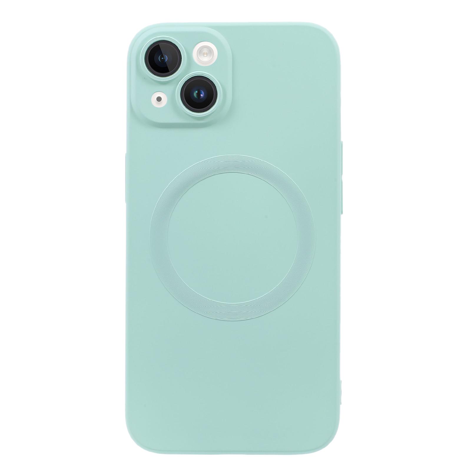 

For iPhone 13 Magnetic Phone Case Compatible with MagSafe Anti-Scratch Liquid Silicone Cover with Camera Lens Protector Mint Green