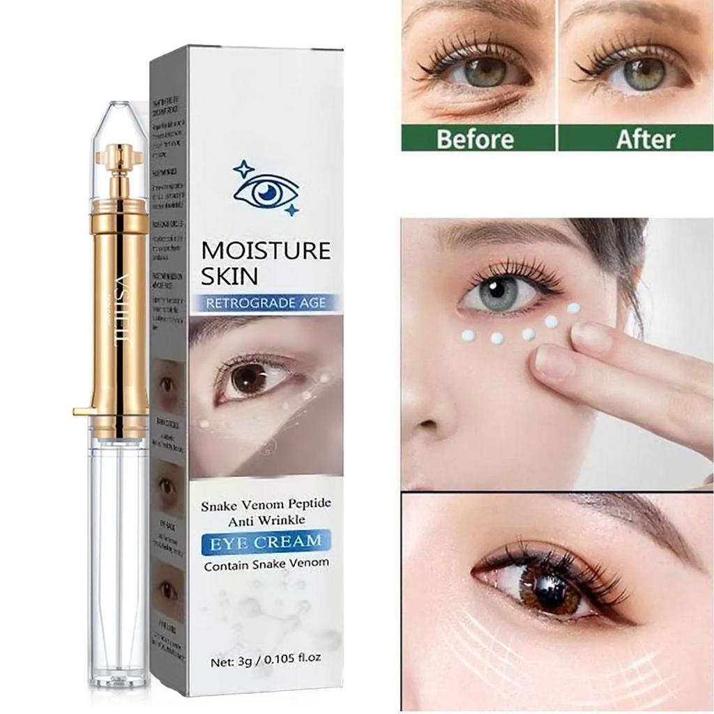 Polypeptidový oční krém s hadím jedem Bělící Odstranění tmavých kruhů Zesvětlení váčků pod očima Sérum proti vráskám Rozjasňující Hydratační Oční