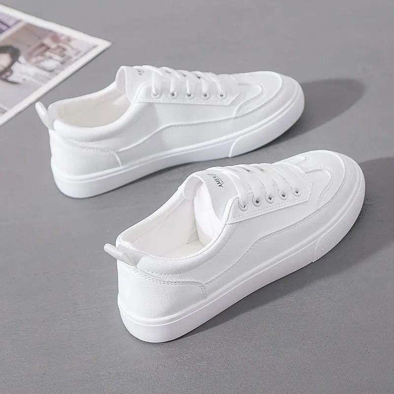 Fashion Casual Women Flat Oes Student Sneakers Skate Oe Lightweight Faionable Round Toe Low Heel Rubber Outsole PU Inner