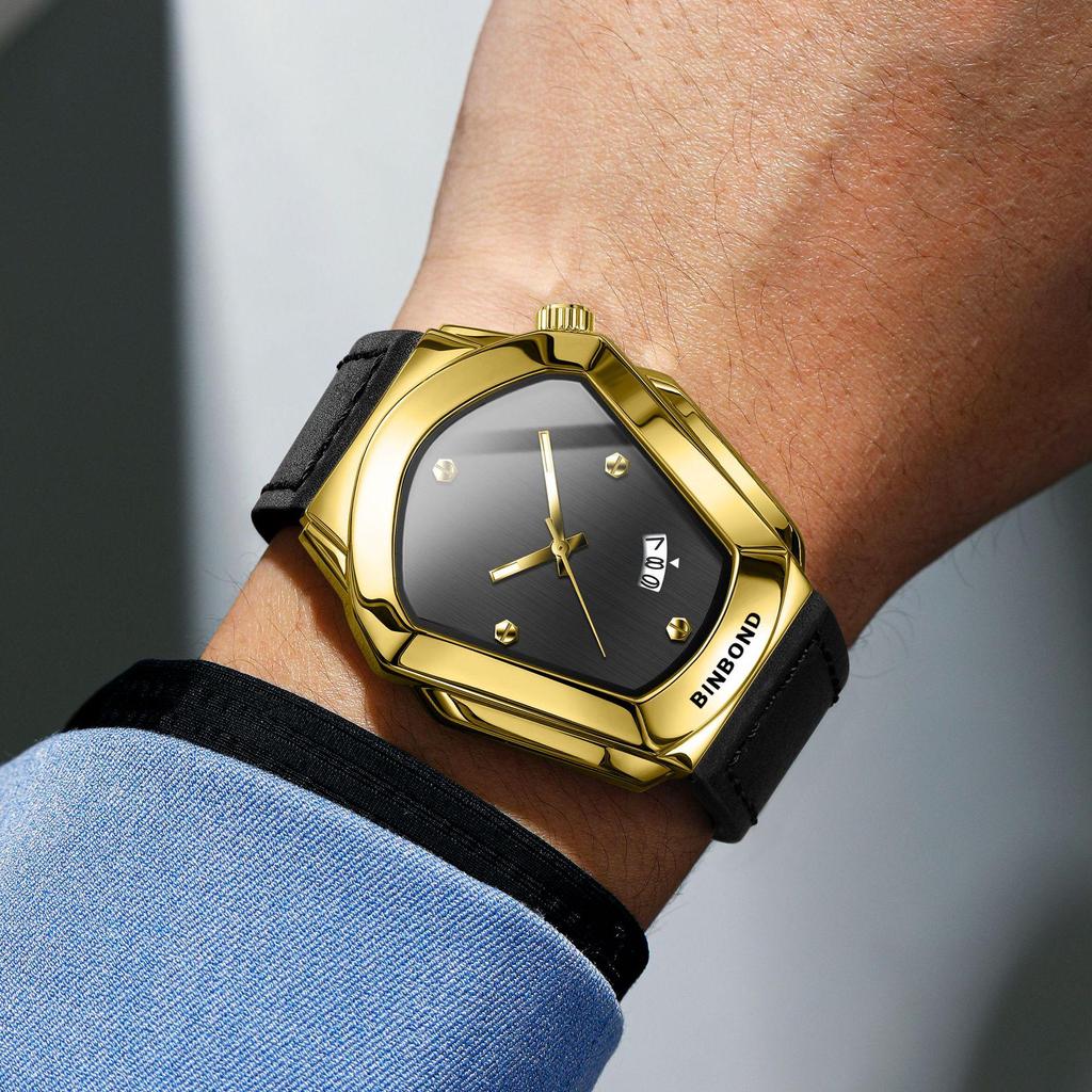 Binbang Herren Armbanduhr mit großem Zifferblatt, Motorradkonzept, Mode