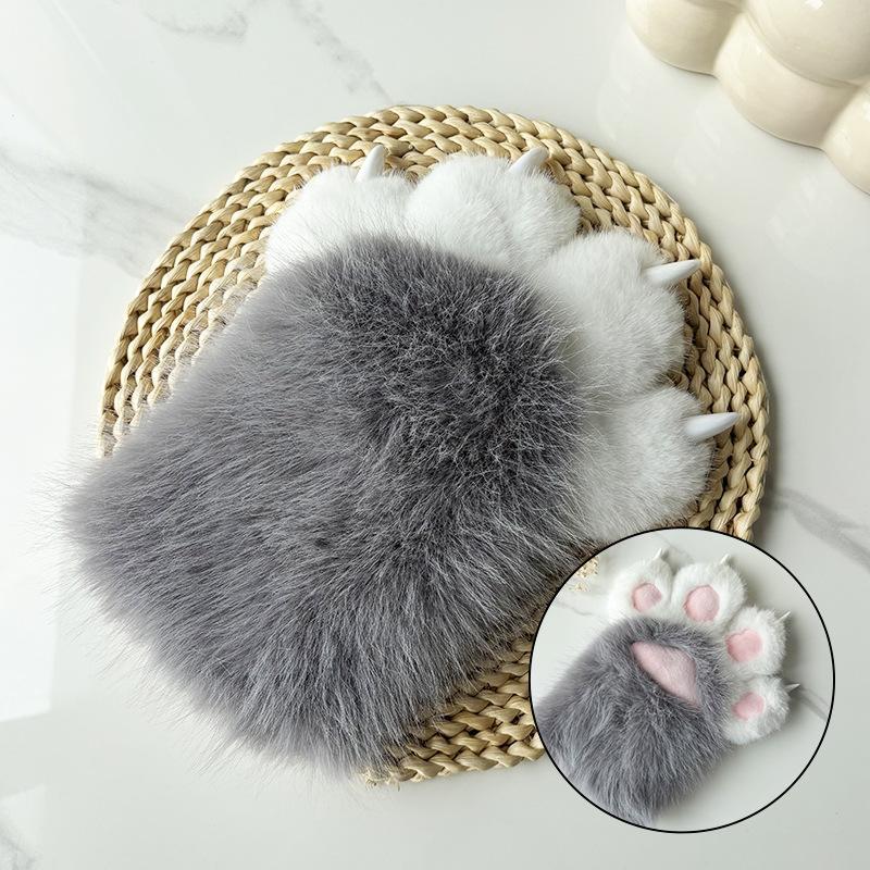1Pc New Plush Cosplay Cat Paw Glove Thicken Cartoon Cat Claw Squeaking Furry Mittens Props