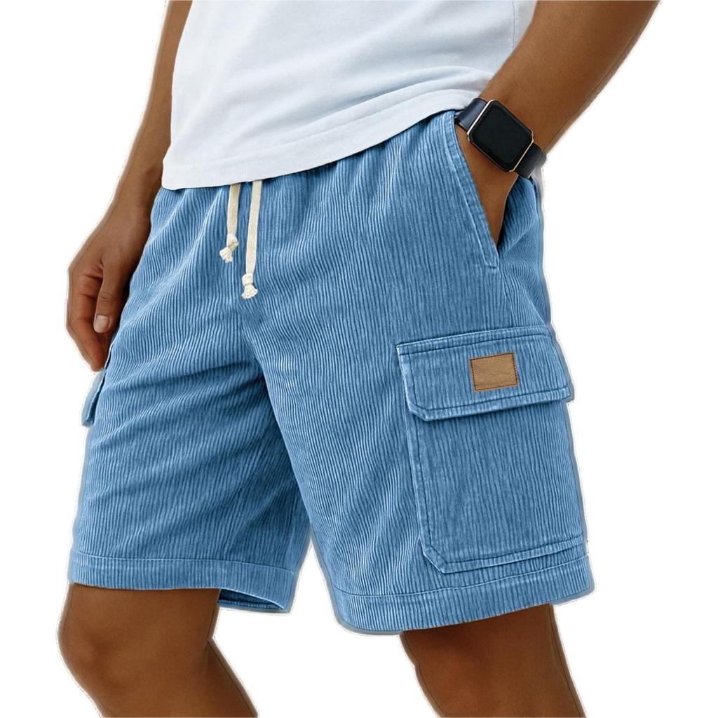 Men's Casual Shorts Drawstring Elastic Waist Sports Lightweight Summer Beach Shorts With Pocket