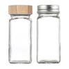 3Pcs Glass Seasoning Jar Set with Airtight Lid And Labels Square Salt Shaker Bottle for Outdoor BBQ Spice Container for Camping Kitchen Storage