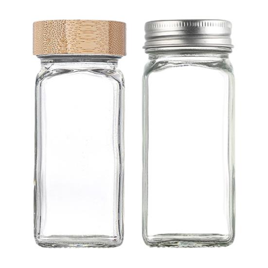 3Pcs Glass Seasoning Jar Set with Airtight Lid And Labels Square Salt Shaker Bottle for Outdoor BBQ Spice Container for Camping Kitchen Storage