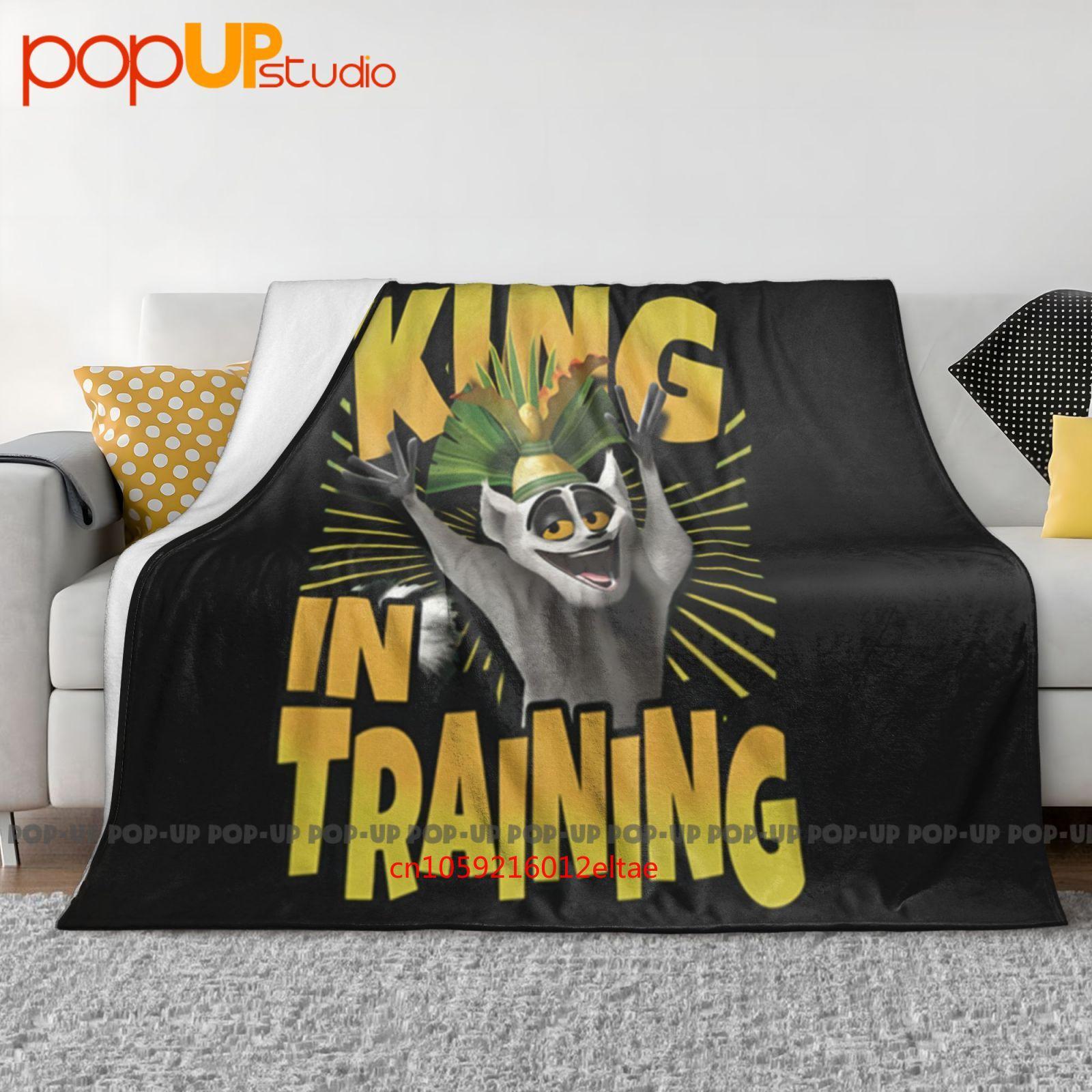 Madagascar King In Training Ultra-Soft Blanket Quilt Winter Sofa Cover Bed Covers Size: 75*100cm, Weight: 230 GSM