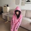 American Retro High Street Gothic Letter Hooded Sweater Women's 2025 New Loose Zipper Cardigan Jacket