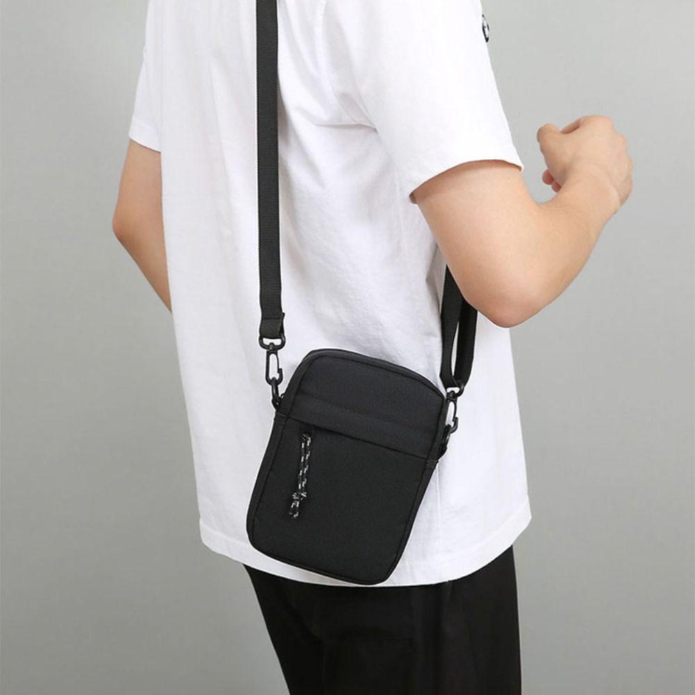 Messenger-Schultertasche für Herren, lässig, aus Canvas, kleine Umhängetasche mit Reißverschluss, einfache kleine Umhängetasche für Herren