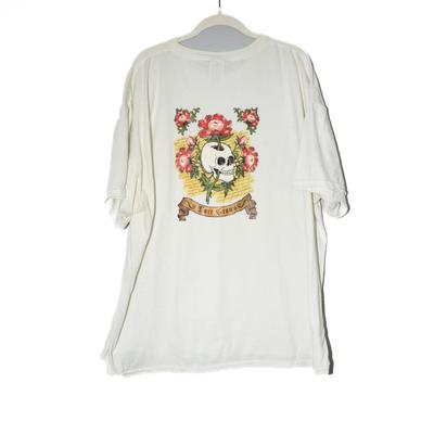 Jerzees Mens T-Shirt White Cotton Love Grows Skull  Flowers Graphic Tee 3XL