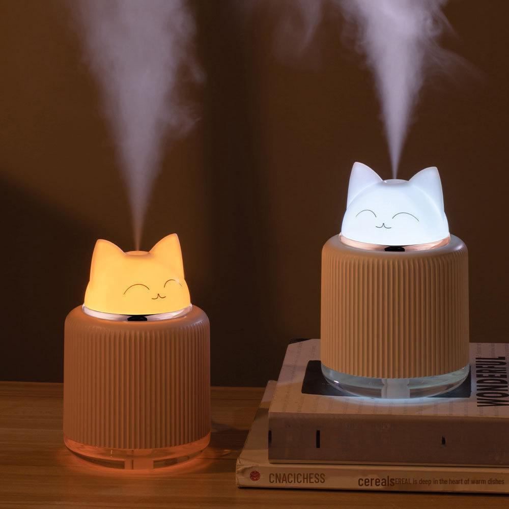 Cute Cat Cartoon Pet Lamp Humidifier: Silent Spray, Sleep Light, Customizable Logo, Ideal Gift