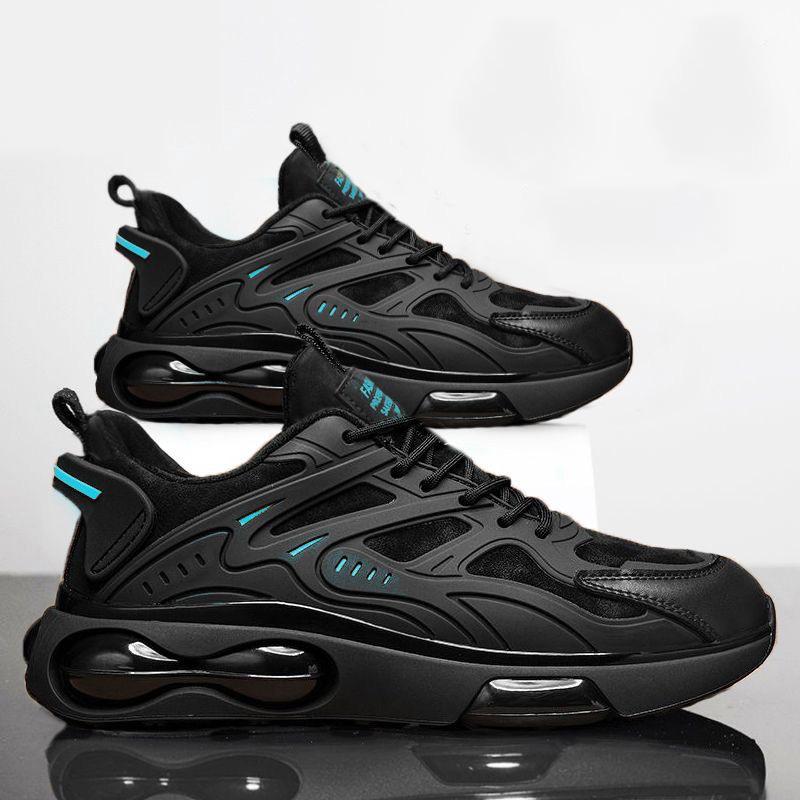 Autumn Men'S Shoes New Permeable Shoes Men'S Fashion All Match Thick Sole Non-Slip Sports Shoes Casual Daddy Shoes