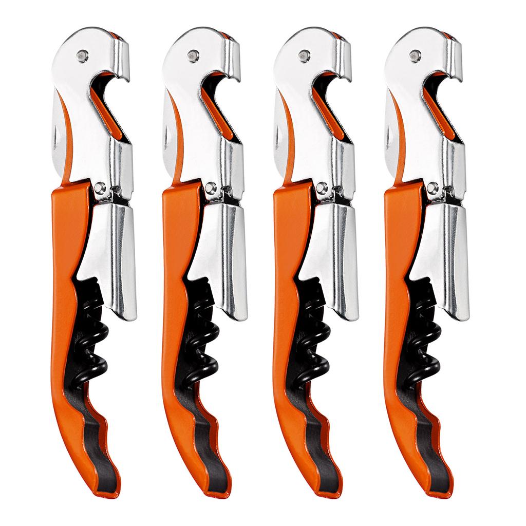 4/6/10Pcs Professional Waiters Corkscrew Stainless Steel Wine Key with Ergonomic Wood Grip Beer Bottle Opener and Foil Cutter