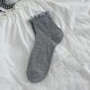Spring Summer Cotton Ruffle Ankle Socks Lolita  Girls Cute Kawaii Stockings Breathable Thin Loose Middle Tube Socks Japanese Sox