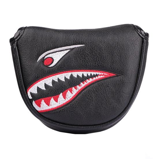 Golf Putter Cover Dustproof Velvet Lining Wear Resistant Exquisite Pattern Waterproof Faux Leather Golf Club Head Cover Golf Putter Protector