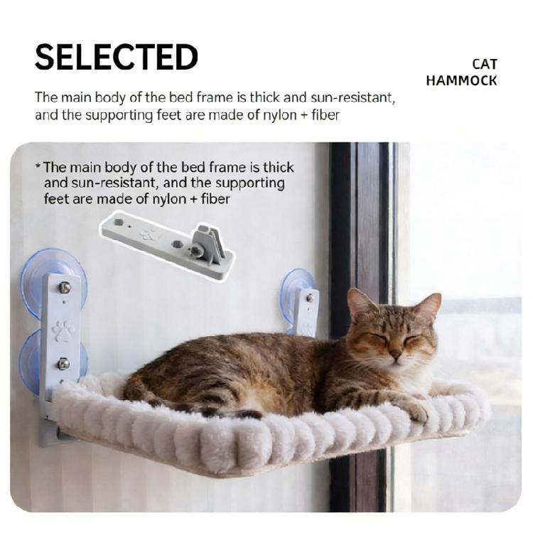 Warm Comfort Cats Bed Suction Cup Hanging Design Removable Washable Cover Sturdy Frame for Indoor Use