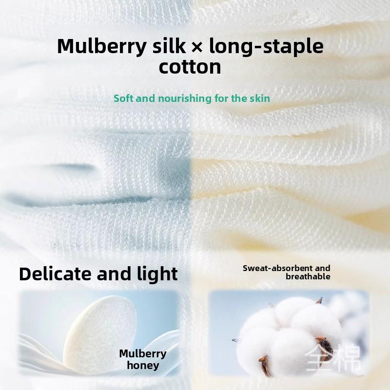 Seiden Sommer Herren Dünne Kurze Socken, Atmungsaktiv und Schweißabsorbierend, Kühlendes Gefühl, Geruchshemmend, Mittellange Kurze Socken aus Seide