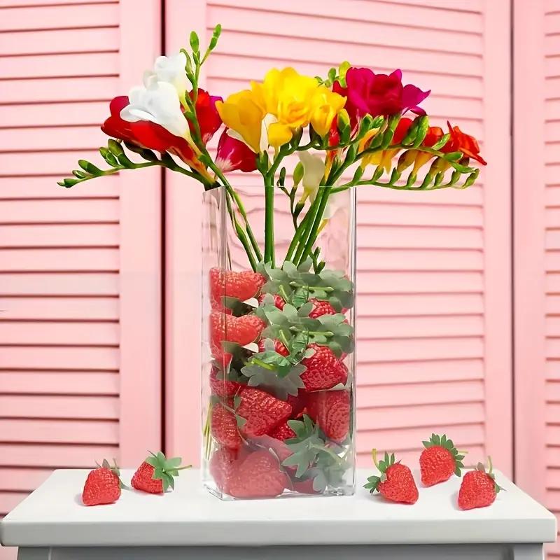 20Pcs Artificial Strawberry DIY Fake Fruit Set Plastic Simulation Fruits for Party Decor Home and Wedding Ornaments