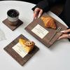 Japaness Wooden Tray Square Simple Tea Tray Cup Holder Insulated Wooden Coasters Dining Plate Coffee Cake Dessert Plate