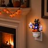 DYS Animated Seesaw Ghosts Night Light, Halloween Plug-in Lamp with Moving Figurines, Spooky Glowing Decor for Kids Room, Party