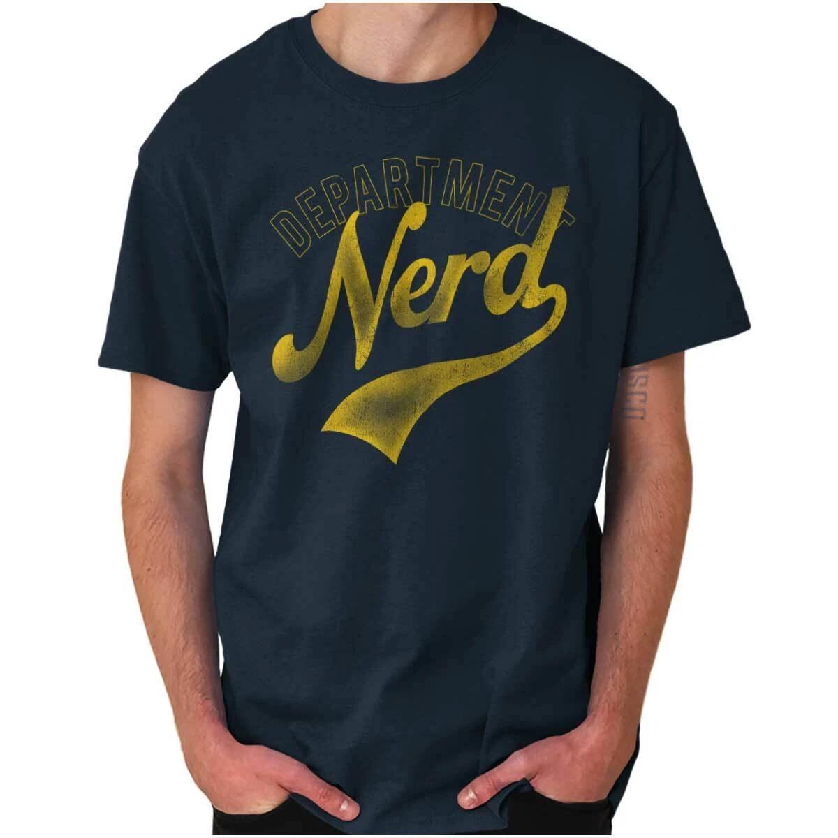 Funny Varsity Geek Humor Nerd Department Womens or Mens Crewneck T Shirt Tee XXL