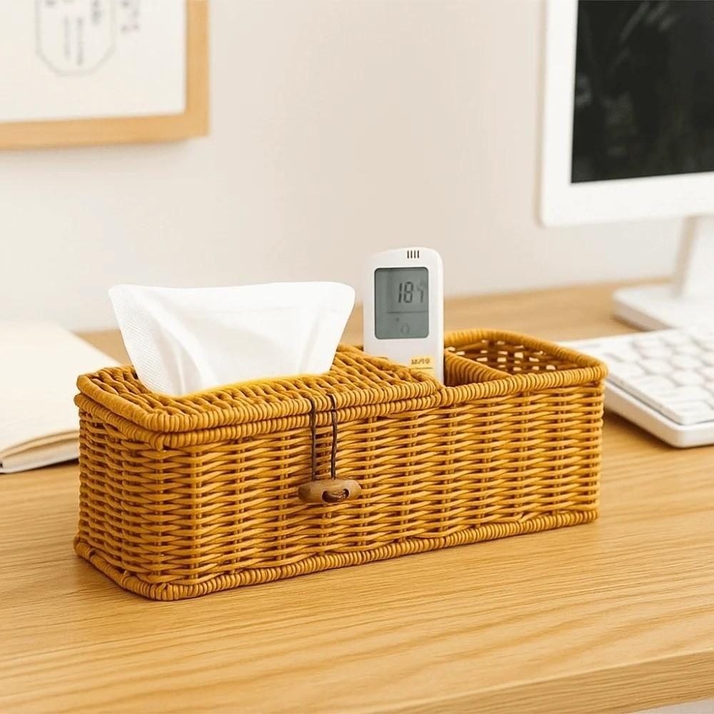 Woven Tissue Box Cover Breathable Design Tissue Dispenser New Paper Towel Holder Desktop