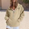 Women's Fashion Solid Color Pullover Casual Loose Button Sweatshirt