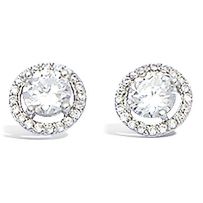 [L1813] - Silberne 'Göttin' Ohrringe Silber-Weiß (rhodiniert) - 9 mm