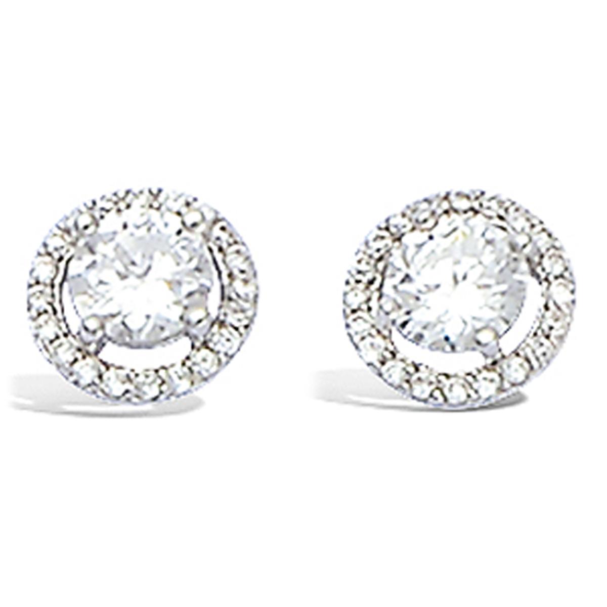 

Les Trésors De Lily [L1813] - Серебряные серьги Богиня Белое серебро (родий) - 9 мм