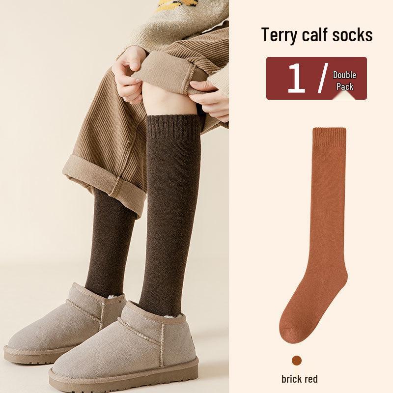 Women's Thick Velvet Anti-Freeze Long Calf Socks for Autumn/Winter