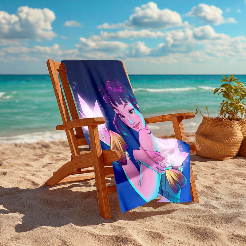1pc KPop Demon Hunters ZOEY3 Beach Towel, Comfortable and Thick, and Swimming/Bath/Picnic/Camping Towel, Suitable for Seaside Beaches