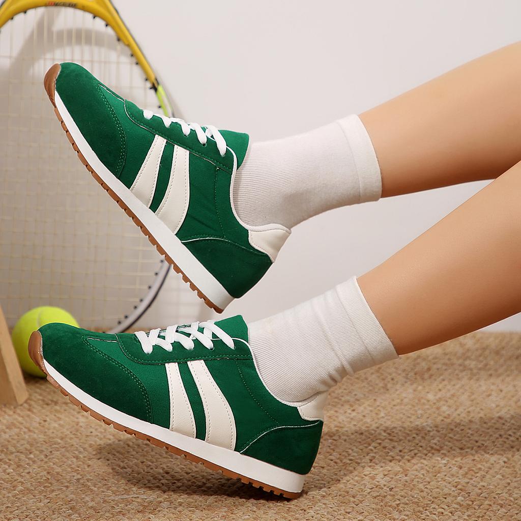 Spring Autumn 2025 New Green Ladies Leisure and Comfortable Shoes Soft-soled Leather Shoe Sports Shoes Women Sneakers