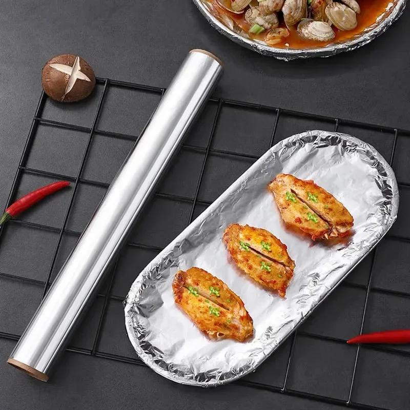 1PC Tin Foil Paper Roll -Oil Resistant Non Stick Tin Foil Paper Roll Suitable for Barbecue Baking Air Fryer Kitchen Restaurant