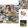 Durable Resin Skeleton Statue Gnome For Spooky And Charming Halloween Decorations