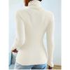 New Women's Solid Turtleneck Sweater, Long Sleeve Pullover Knit Top Casual Basic Base Layer for Women, European American Fashion