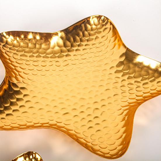 Creative Star-Shaped Metal Dessert Tray Small Appetizer Plate for Cake Fruit