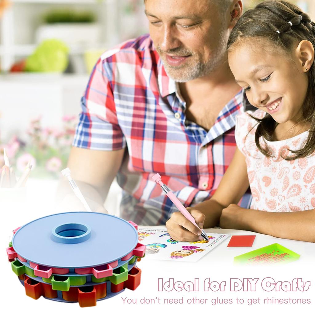 Organizador de Bandeja Giratoria para Pintura de Diamantes Kits de Bandejas de Arte de Diamantes Impresión 3D Suministros para Pintura de Diamantes