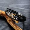 And American European Hiphop Mens Bracelets Mens Musical Note Leather Bracelets Simple Multilayered Braided Trendy Mens Bracelets