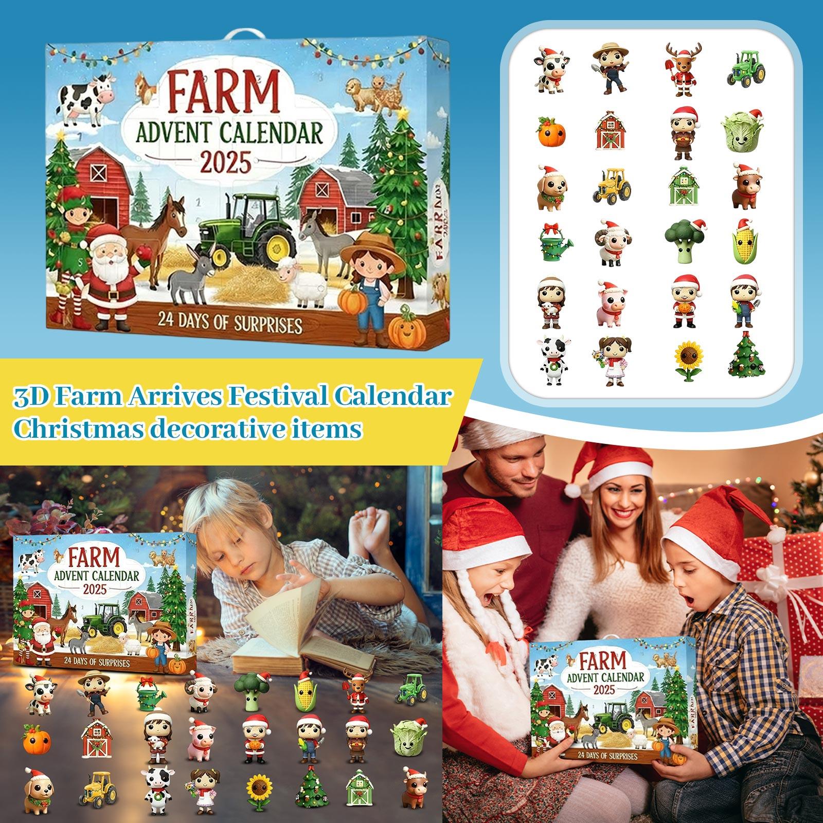 

1 шт. 3D Ферма Адвент-календарь Рождественская елка Украшение Орнамент One Size