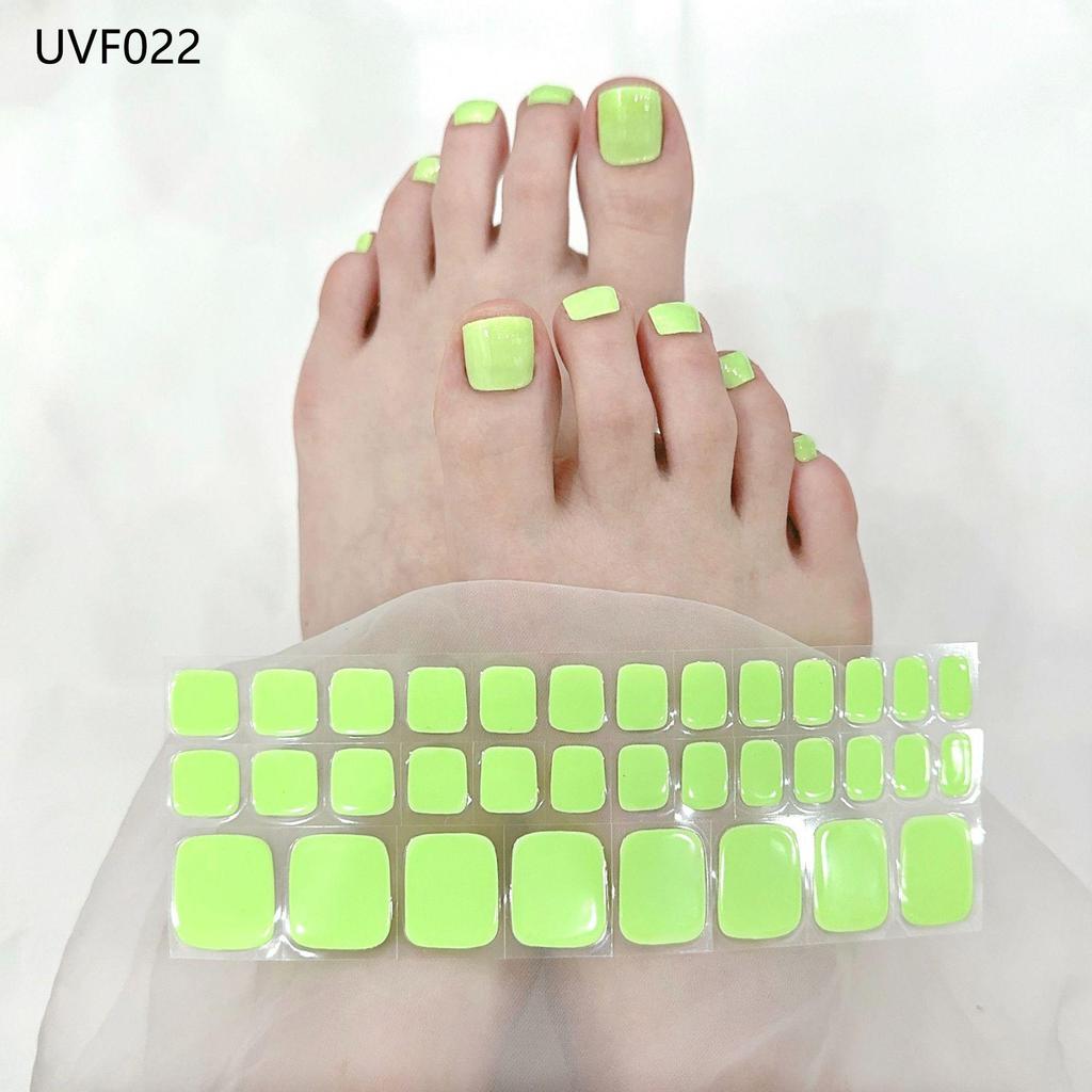Gel Toe Nail Art Stickers - Semi-Cured UV Lamp Foot Nail Polish Stickers