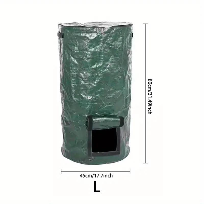 1 Bag Outdoor Compost Box, Reusable Garbage Bag, Self-Made Nutrient Soil Compost Bag, Kitchen Waste Collection Bag, Two-Way Zipp