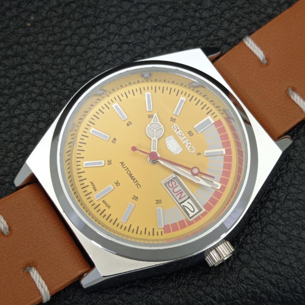VINTAGE REFURBISHED SEIKO 5 AUTOMATIC 6309A JAPAN MENS YELLOW WATCH A440771-9 Sk-a440771-1